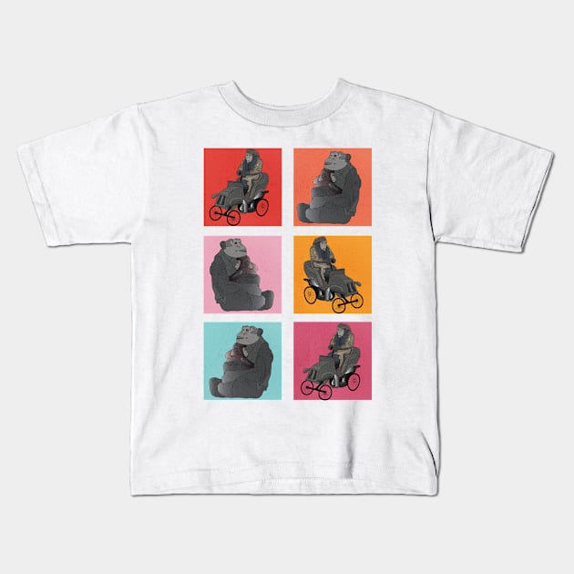 chimpanzee Kids T-Shirt by ROCOCO DESIGNS